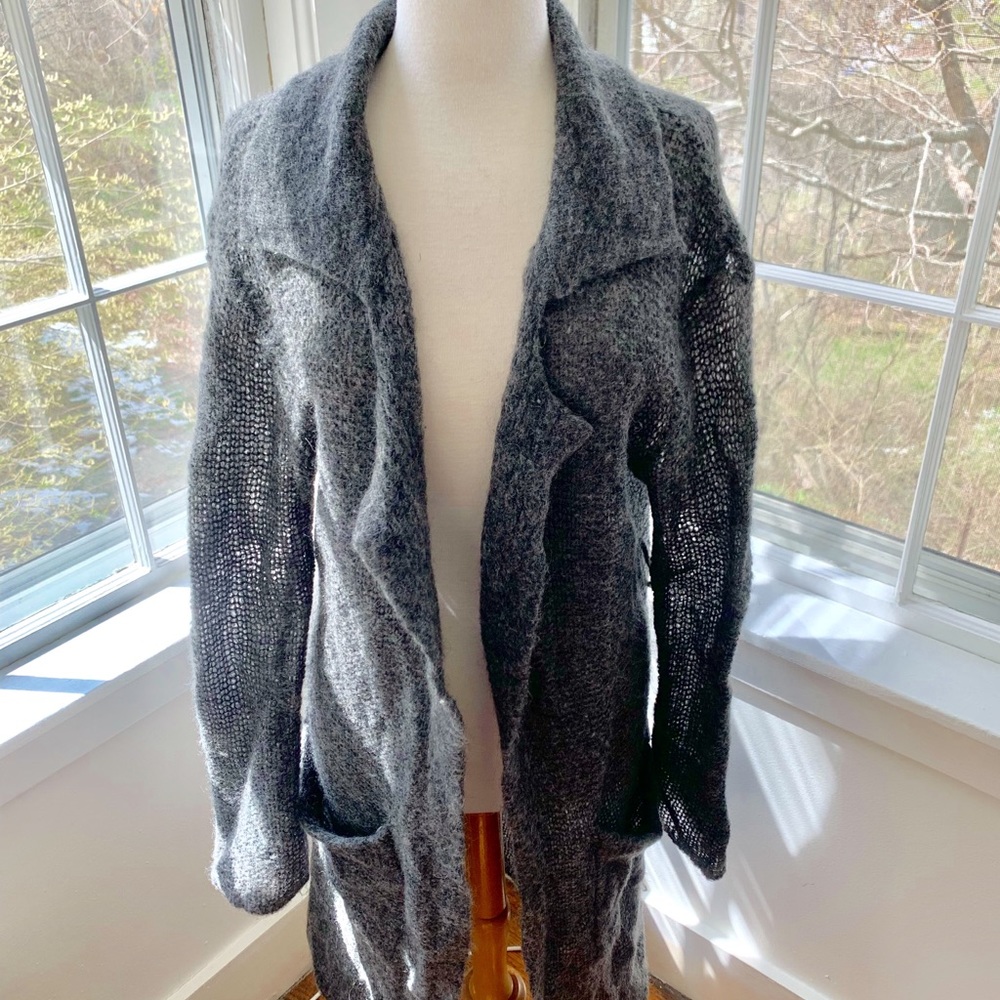 WILFRED feather light long mohair blend cardigan